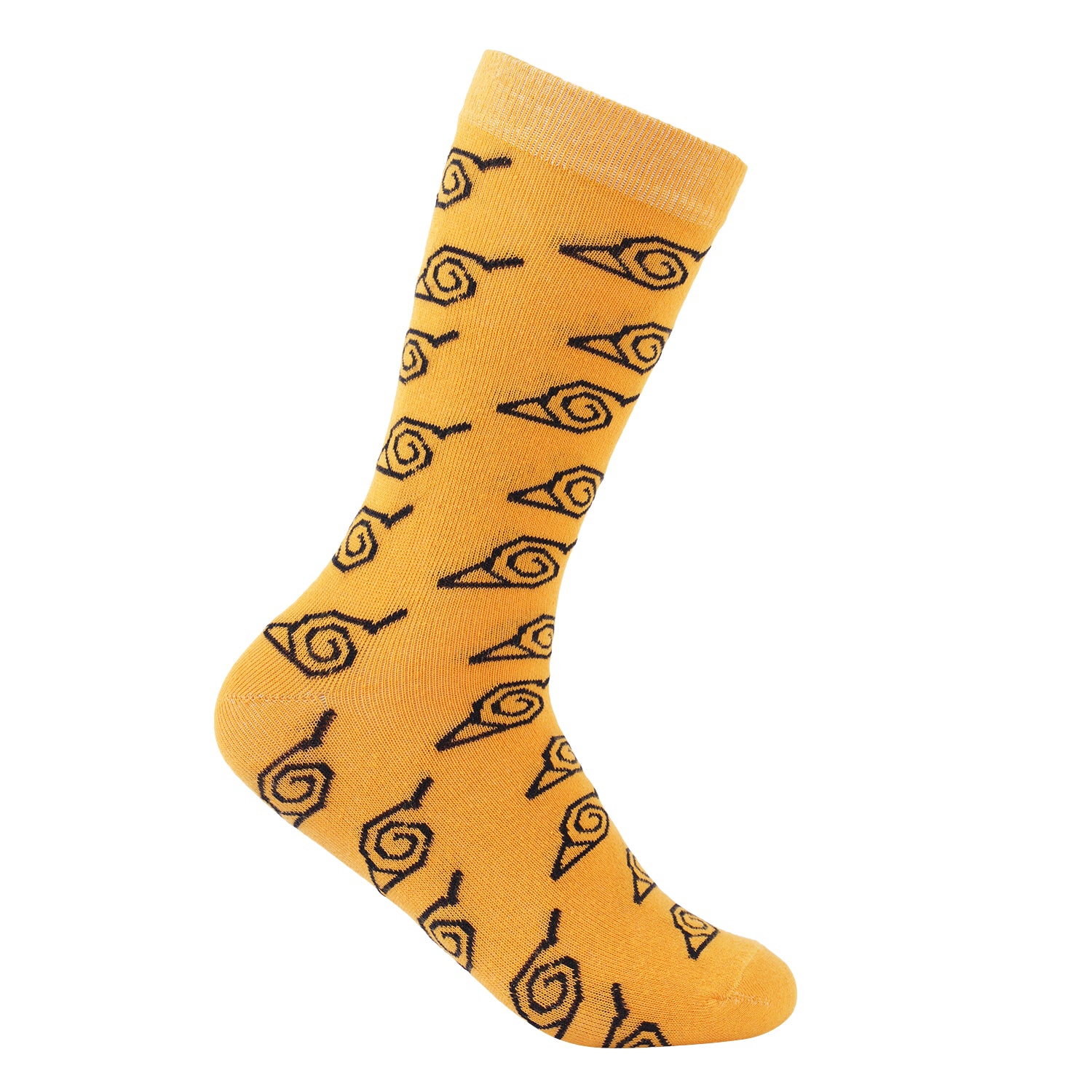 Formal Men's Socks - Naruto Edition, Premium Cotton Blend, Stylish Pattern, Soft and Durable, Comfortable for Office Wear (Yellow)