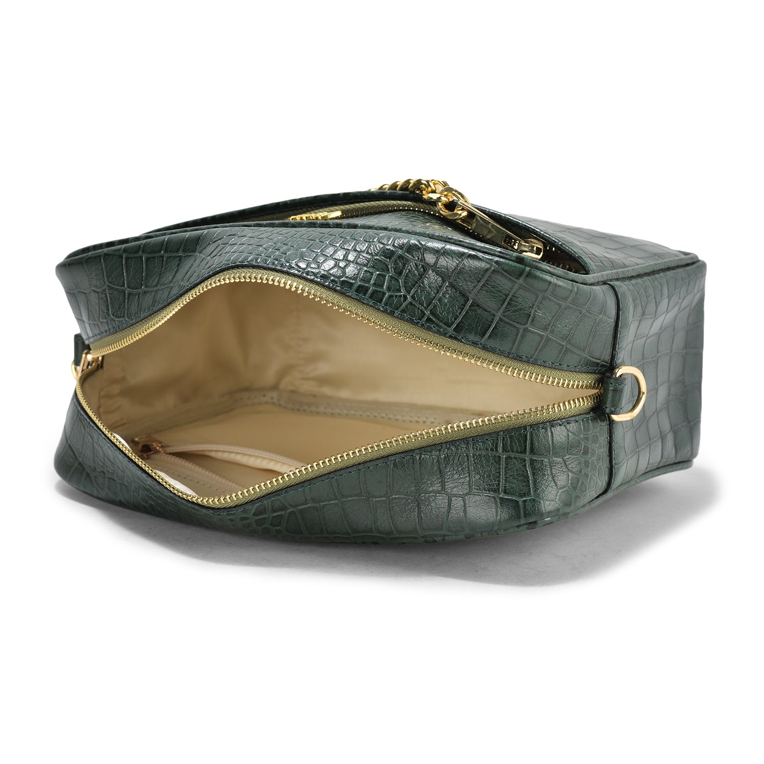 Genius Croc Leather Cross Body, High-Quality Green Leather, Stylish and Practical, Perfect for Casual and Formal Events (Green)