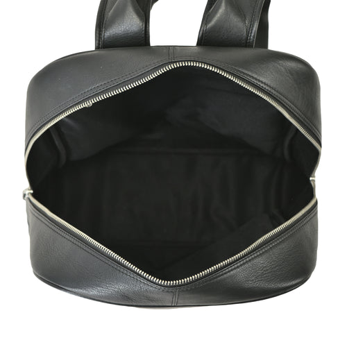 Athleisure Grain Leather Backpack, High-Quality Black Leather, Practical and Trendy, Ideal for Work and Travel (Black)