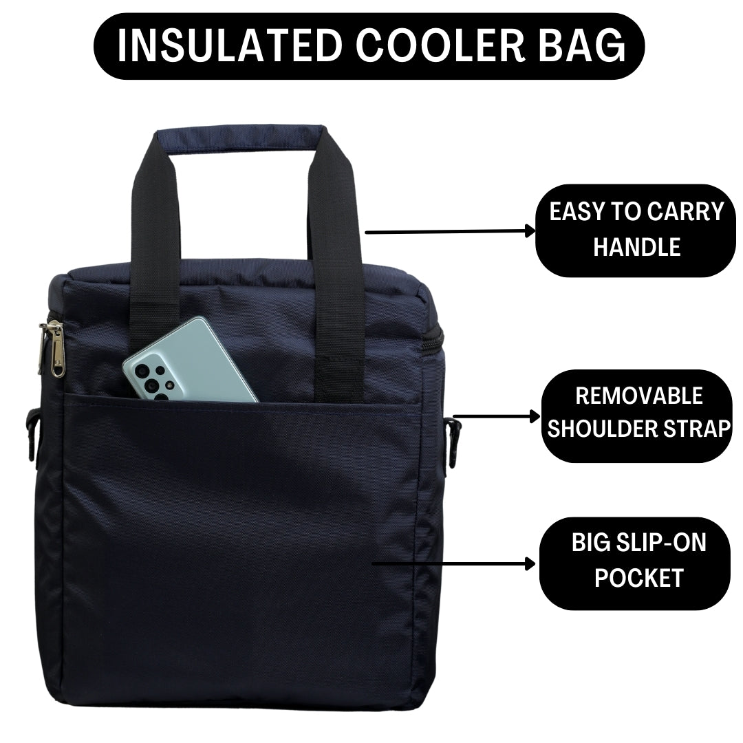 Outer Woods Insulated 6 Bottle Cooler Bag | with 6 Units of Ice Gel Packs | Wine Cooler Bag | Beer Cooler Bag | Insulated Bag | Fits 6 Full Size Bottles