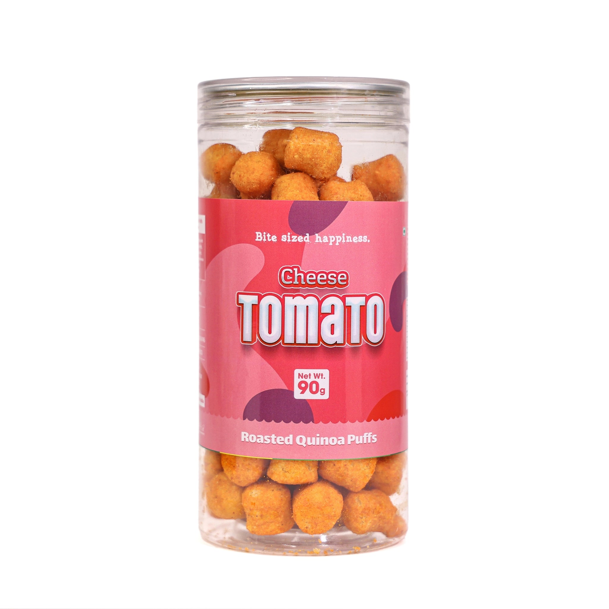 Crack A Nut's Cheese Tomato Roasted Multi-Grain Puffs, Savory & Healthy Snack, Packed with Protein & Low in Sugar, Lightly Roasted Multi-Grain Goodness, Perfect for Cravings & Guilt-Free Indulgence, 100g.