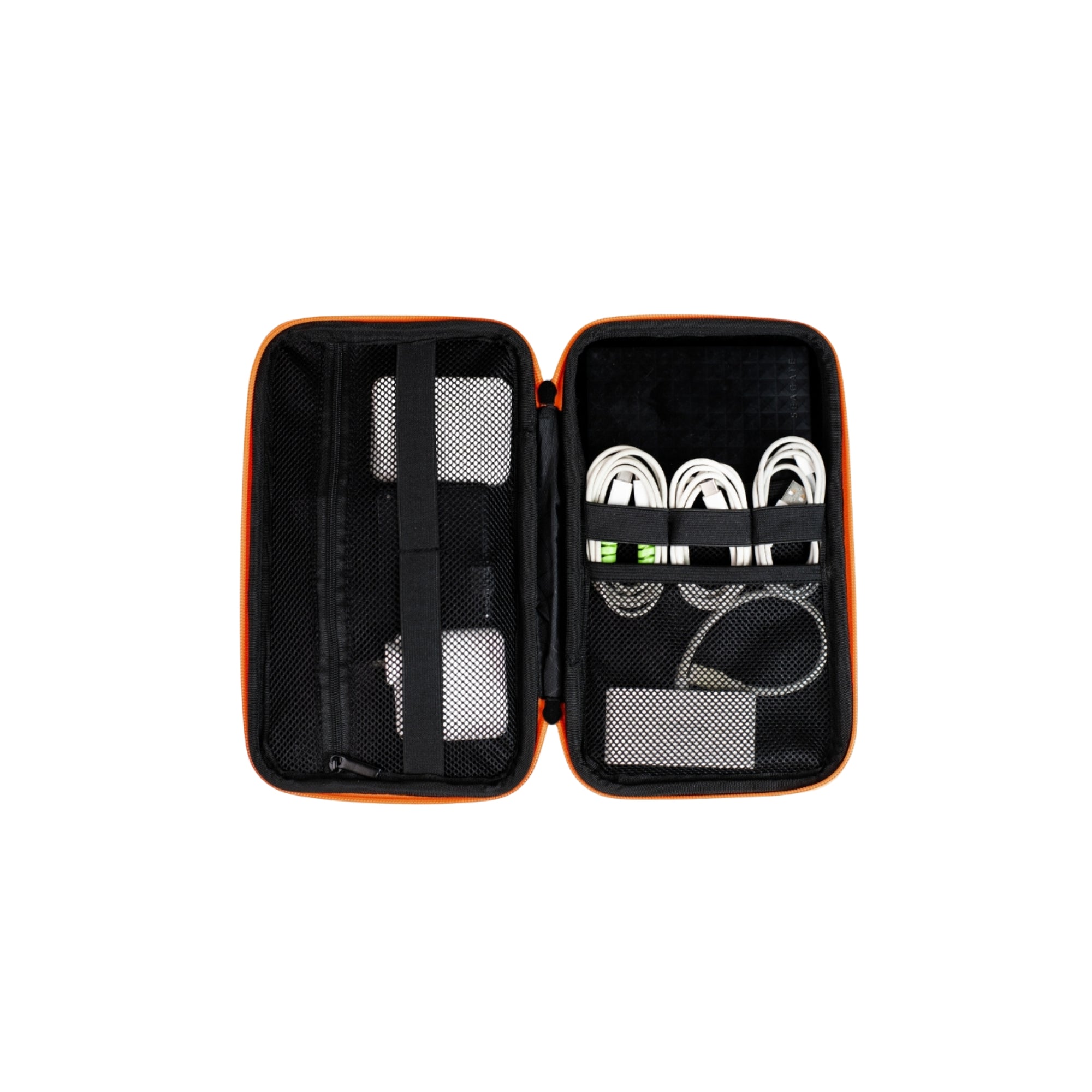 Organisateur de kit technique avec coque de protection rigide | Étui pour accessoires techniques adapté aux voyages avec boucles élastiques pour câbles, chargeurs et cartes SD