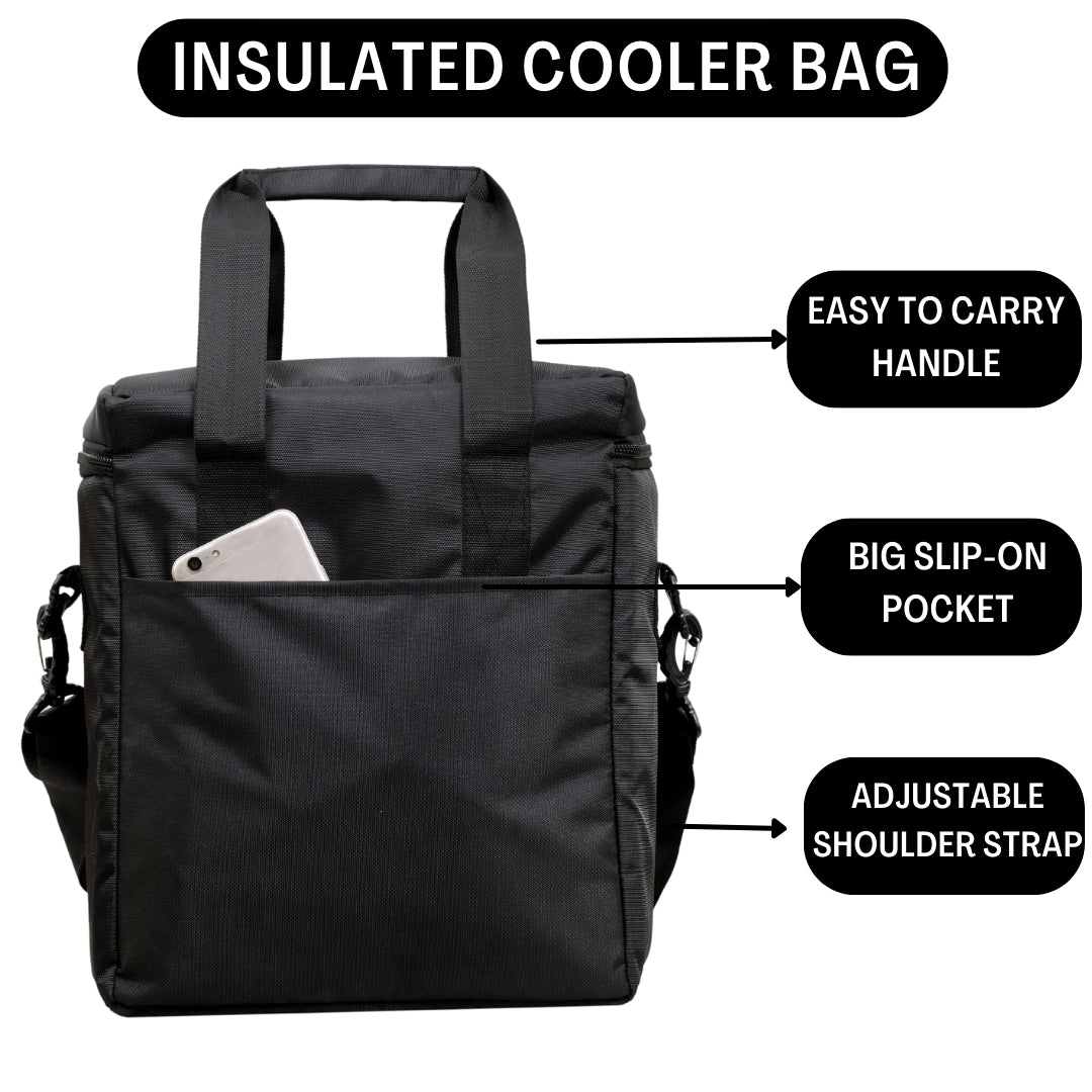 Outer Woods Insulated 6 Bottle Cooler Bag | with 6 Units of Ice Gel Packs | Wine Cooler Bag | Beer Cooler Bag | Insulated Bag | Fits 6 Full Size Bottles