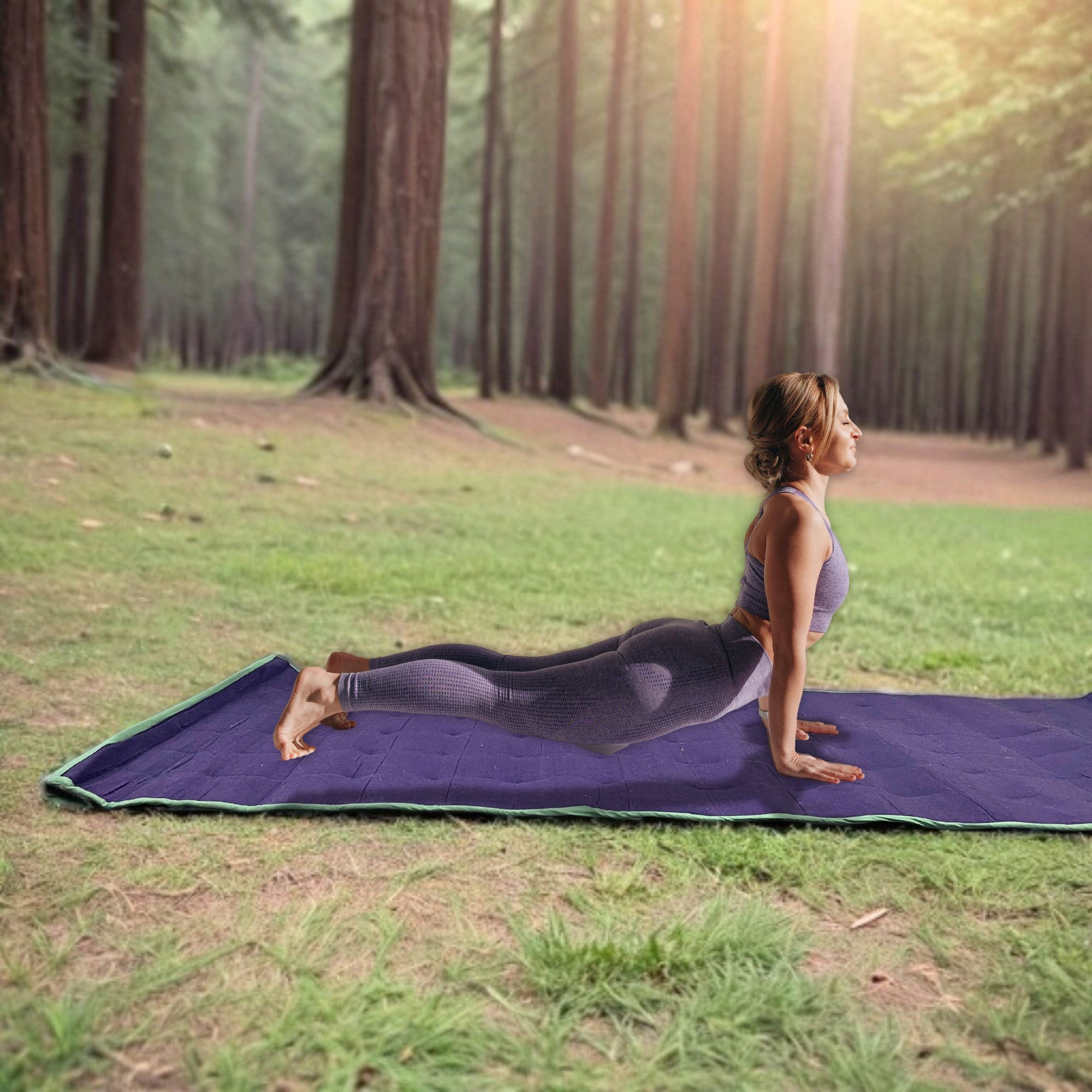 100% Hemp Yoga Mat with Recycled EVA Foam Lining | Handwoven Eco-Friendly Yoga Mat with Lightweight Design & Indoor/Outdoor Use