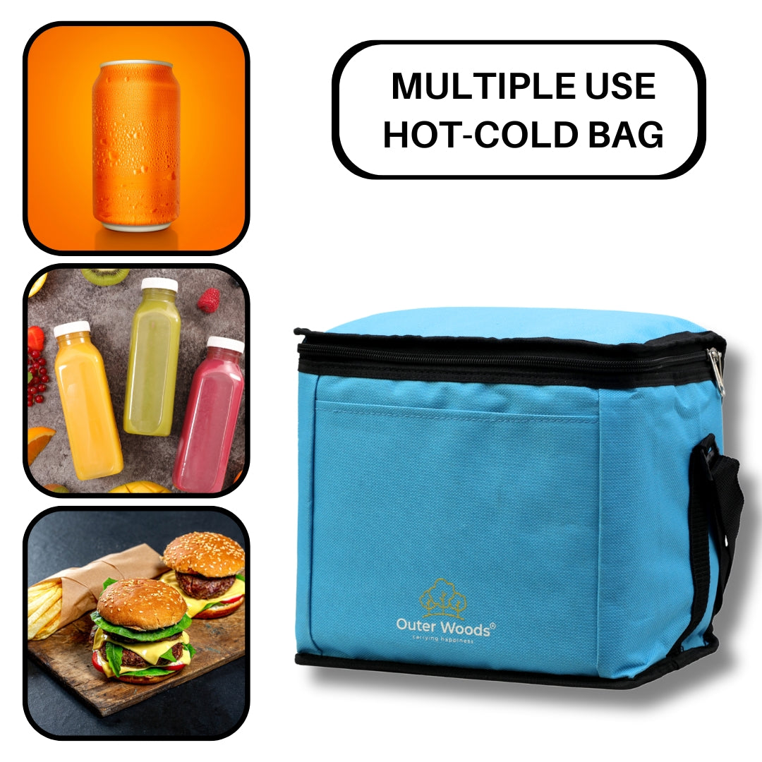 Outer Woods Insulated 6 Can Cooler Bag | Fits 6 x 500ml Beer Cans | Keep Cans Cool for up to 10 Hrs | with 2 Units of Ice Gel Packs