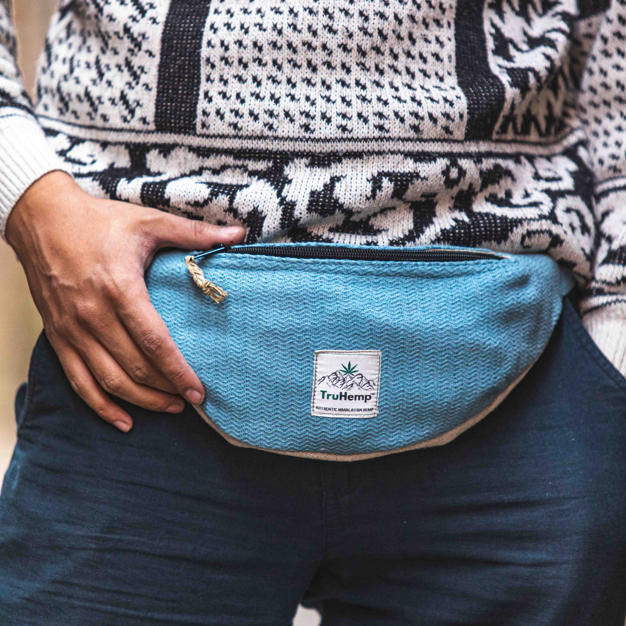 Hemp Fanny Pack with Dual Compartments | Eco-Friendly Waist Bag with Premium YKK Zipper Closure