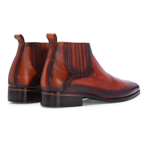 Imperium Chelsea Boots in Cognac, Cushioned Footbed, Lightweight Design, Comfortable Fit, Classic Style, Hand-Finished Burnish