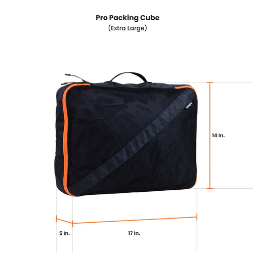 Pro Packing Cubes Travel Organiser | Water Resistant Travel Organizer with Shoe and Toiletry Bags | Black - Set of 6