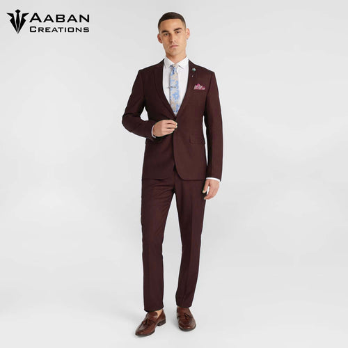 Men Crater Brown 2 pc Business Suit Formal Wear With Custom Made Body Slim Fit Impressive Luxury Wear Meetings Also For Occasional