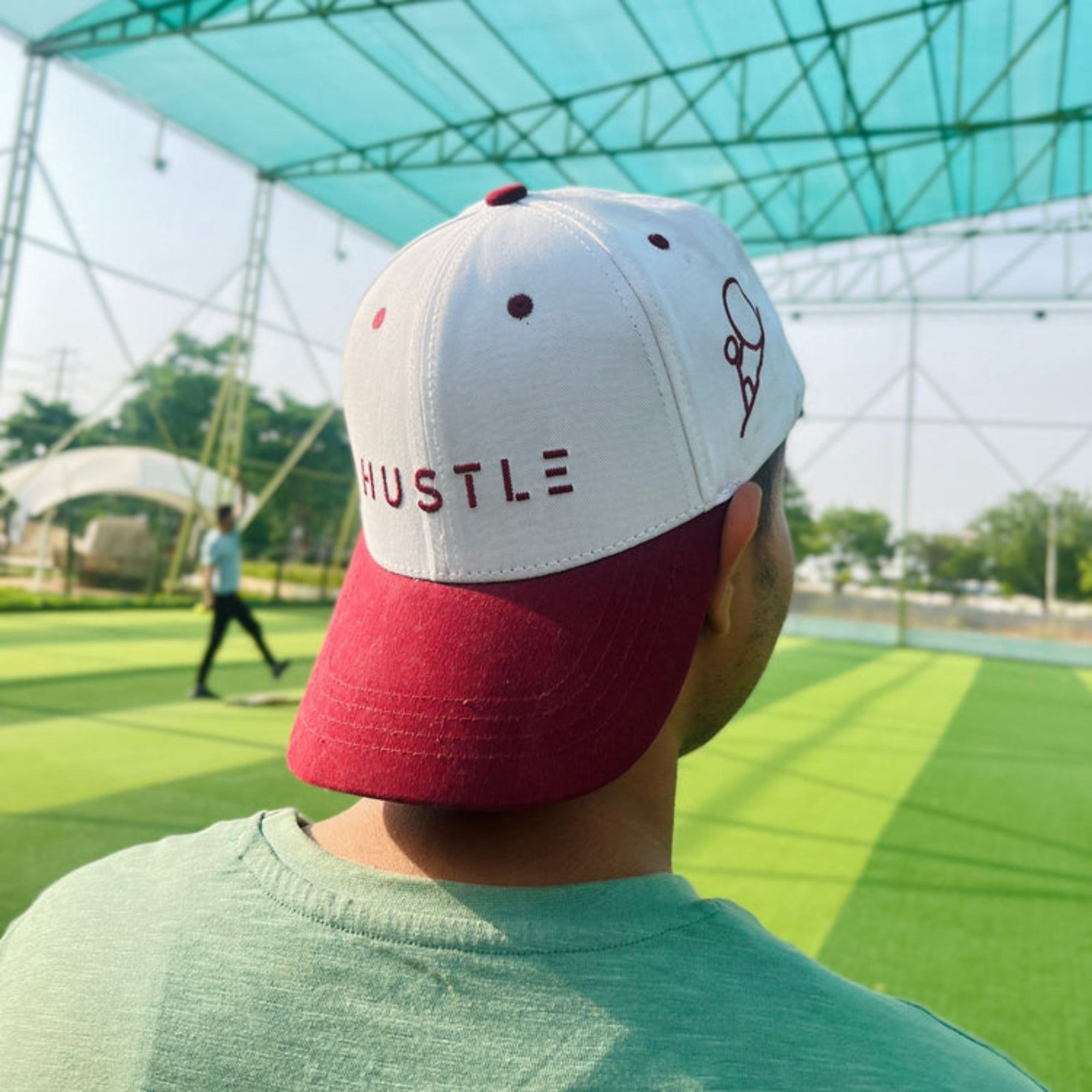 Oneword Baseball Cap Adjustable Size for Running Workouts and Outdoor Activities, Soft Cotton Cap (White & Maroon)