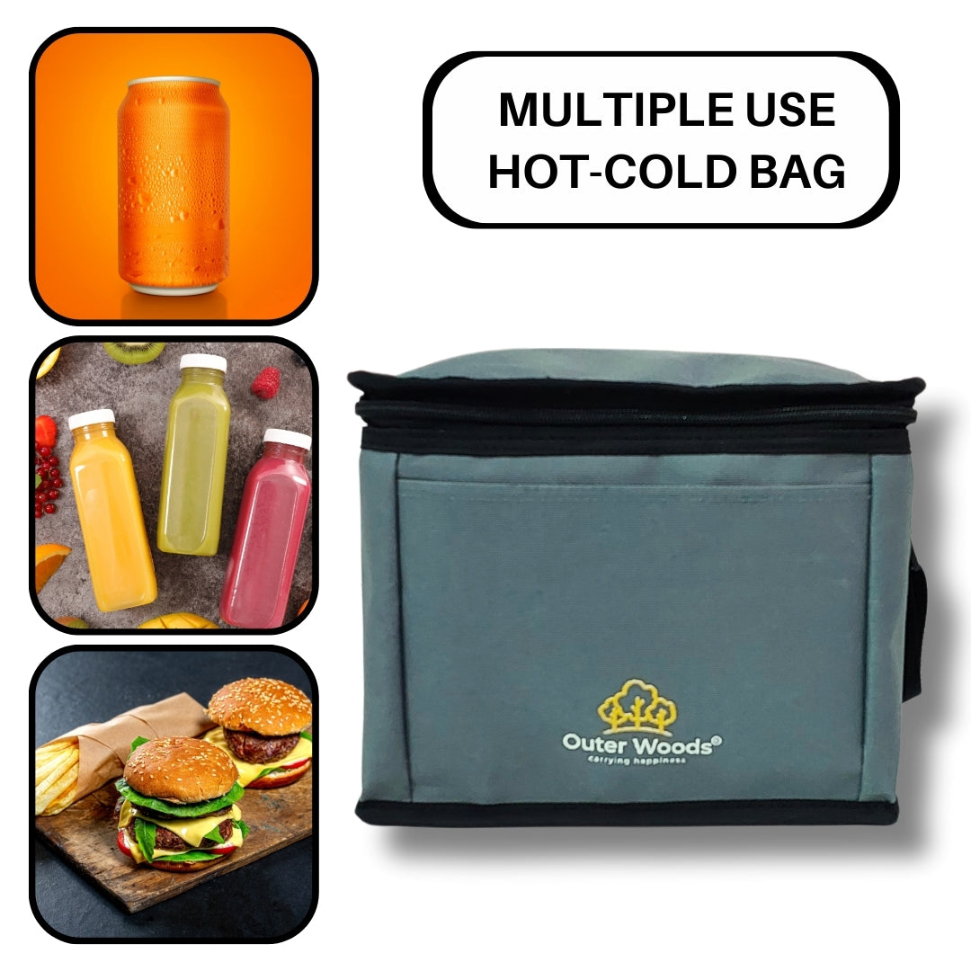 Outer Woods Insulated 6 Can Cooler Bag | Fits 6 x 500ml Beer Cans | Keep Cans Cool for up to 10 Hrs | with 2 Units of Ice Gel Packs