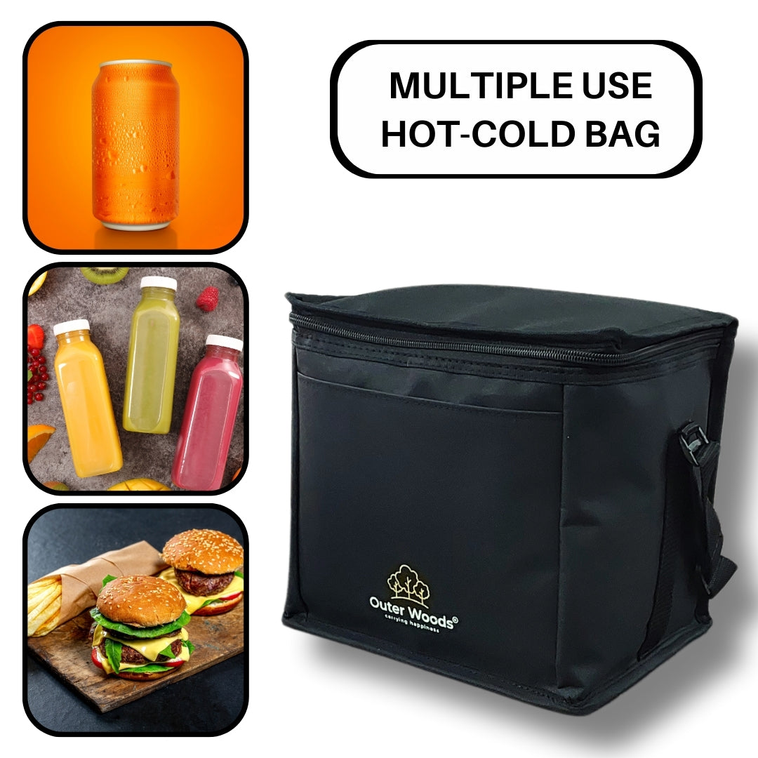 Outer Woods Insulated 6 Can Cooler Bag | Fits 6 x 500ml Beer Cans | Keep Cans Cool for up to 10 Hrs | with 2 Units of Ice Gel Packs