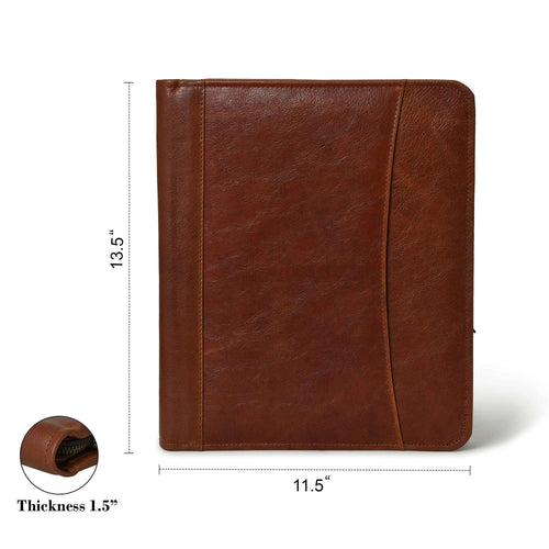 Brown Premium Leather Padfolio with Card and Pen Holders