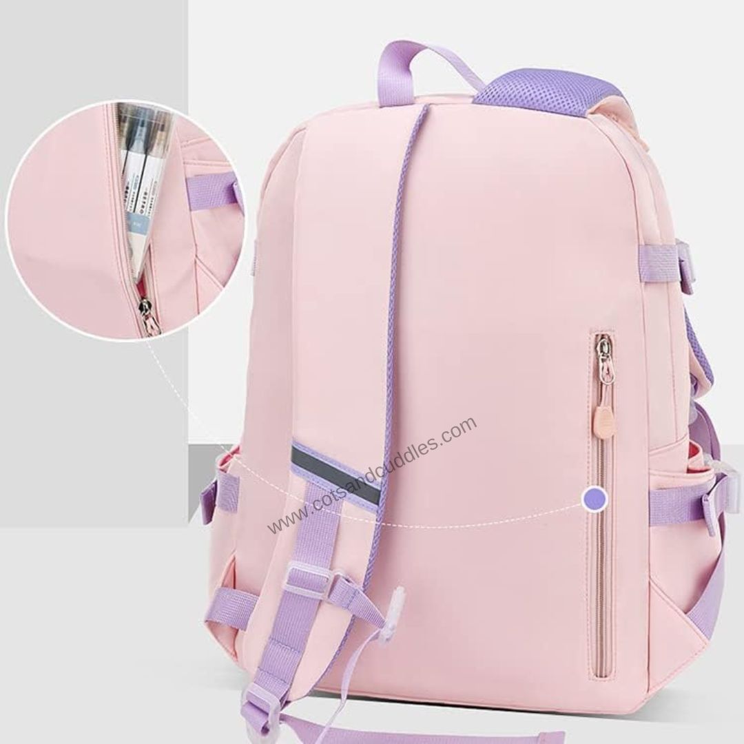 Cute Bunny Soft Toy Backpack for Small Primary School Kids with Multiple Zip Pockets and Anti-Theft Pocket