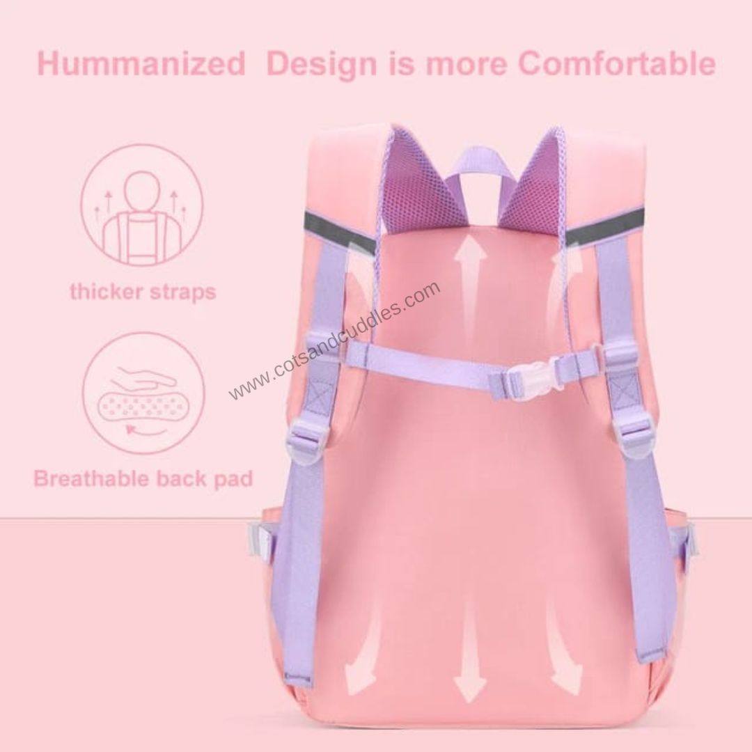 Cute Bunny Soft Toy Backpack for Small Primary School Kids with Multiple Zip Pockets and Anti-Theft Pocket