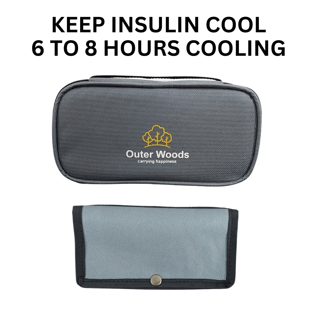 Outer Woods Insulin Cooling Travel Pouch for Diabetics with Two Ice Gel Packs | Ice Pack for Insulin | Insulin Cooler Bag for Travel | Keep Insulin Safe and Cool for 6 to 8 Hours