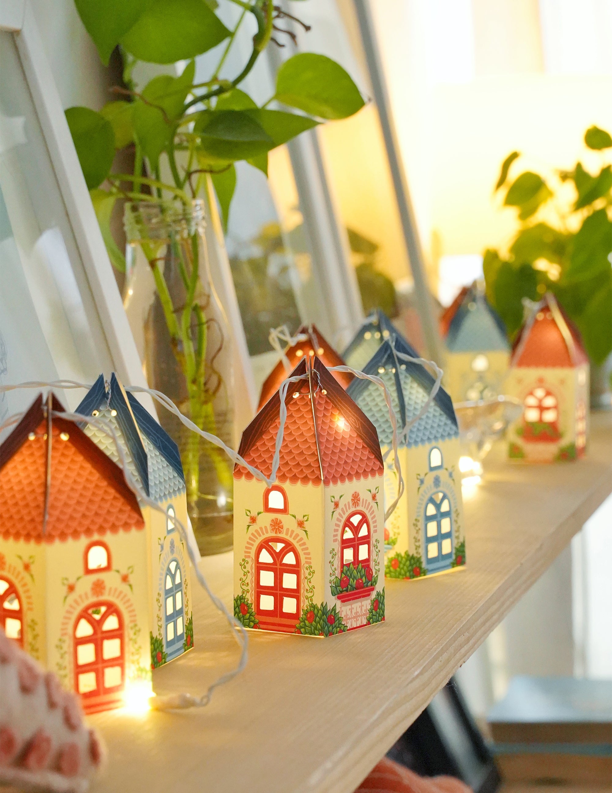 Mini Happy Home Fairy Lights, Electric with 2-Pin Plug, Perfect for Home DÃ©cor, Festive Lighting, Warm Ambiance (Set of 10)