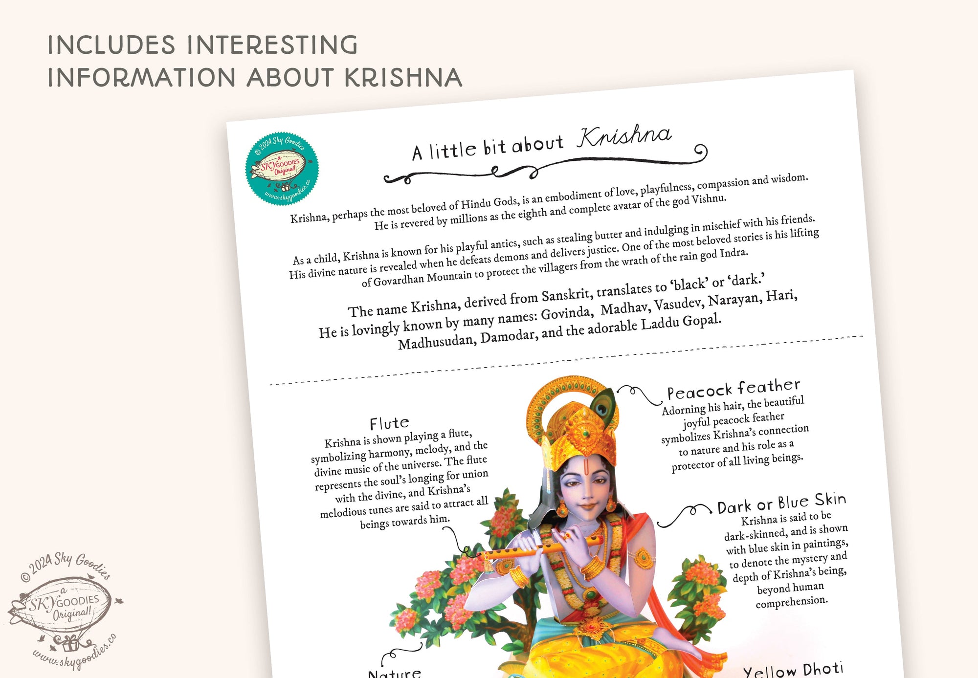 DIY Paper Craft Kit - Krishna, Fun Craft Kit, Ideal for Festival DÃ©cor, Creative DIY Project