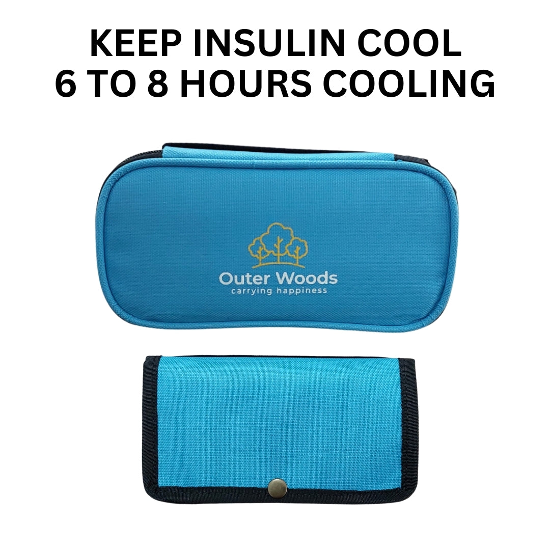 Outer Woods Insulin Cooling Travel Pouch for Diabetics with Two Ice Gel Packs | Ice Pack for Insulin | Insulin Cooler Bag for Travel | Keep Insulin Safe and Cool for 6 to 8 Hours