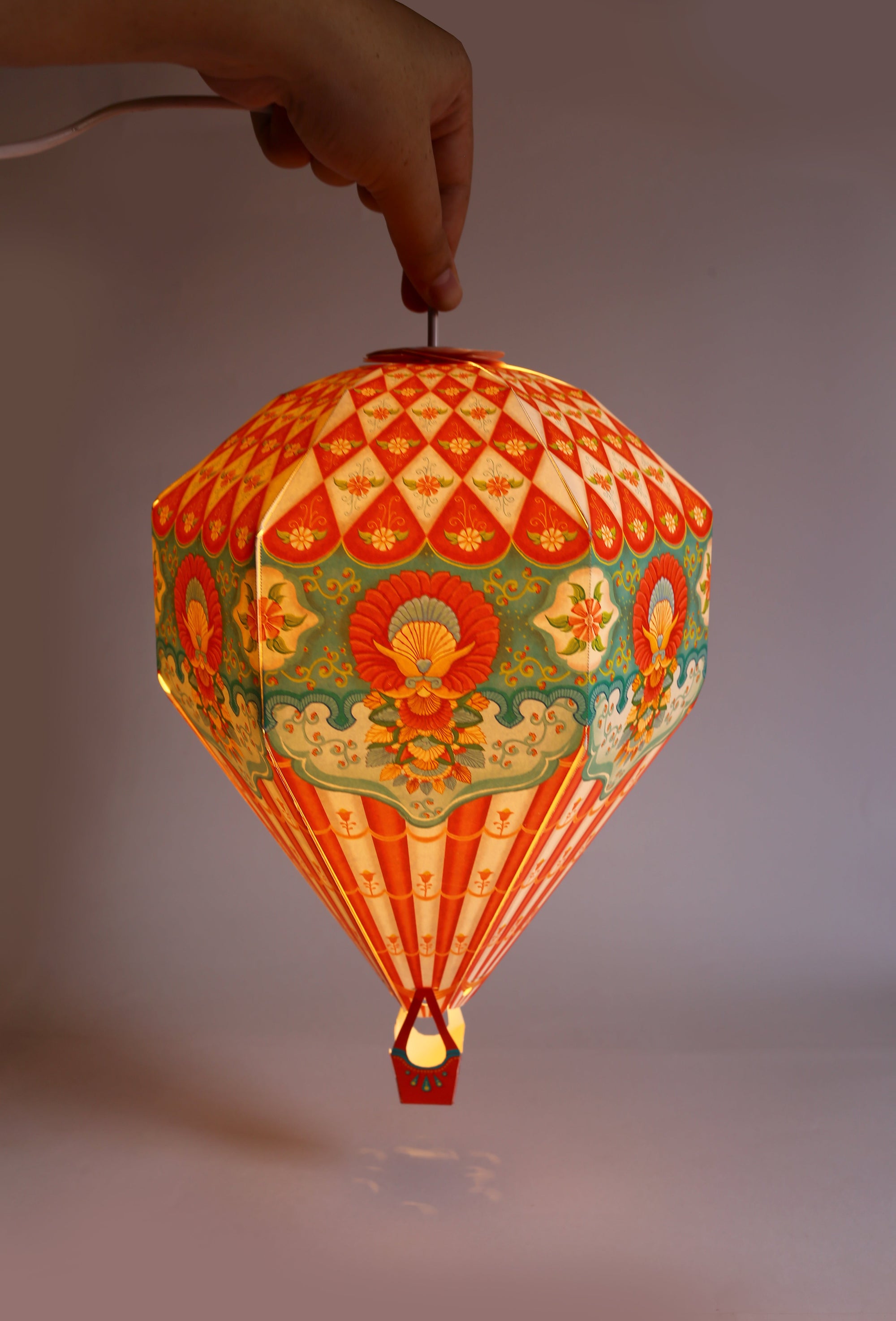 Big DIY Hot Air Balloon Lamp Shade, Hanging Lamp, Creative Lighting, Unique Gift Idea for Home DÃ©cor (Red)