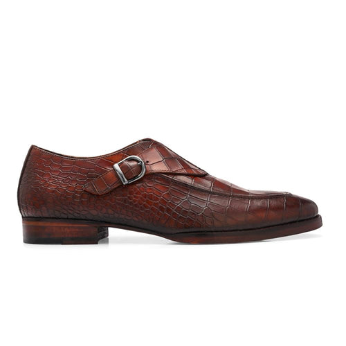 Regent Newsberry: Brown Single Monk, Durable Construction, Breathable Lining, Shock-Absorbing Insoles, Flexible Outsole, Brogue Pattern