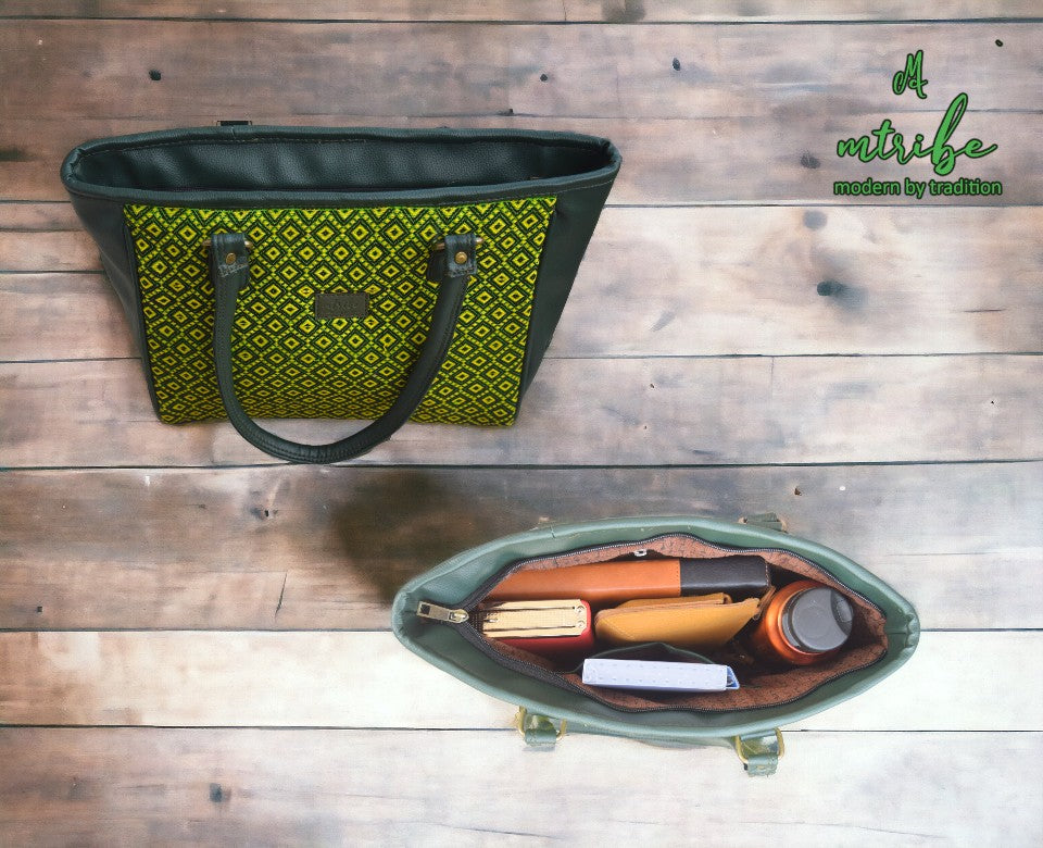 Citrus Blossom Tote (Bottle green)