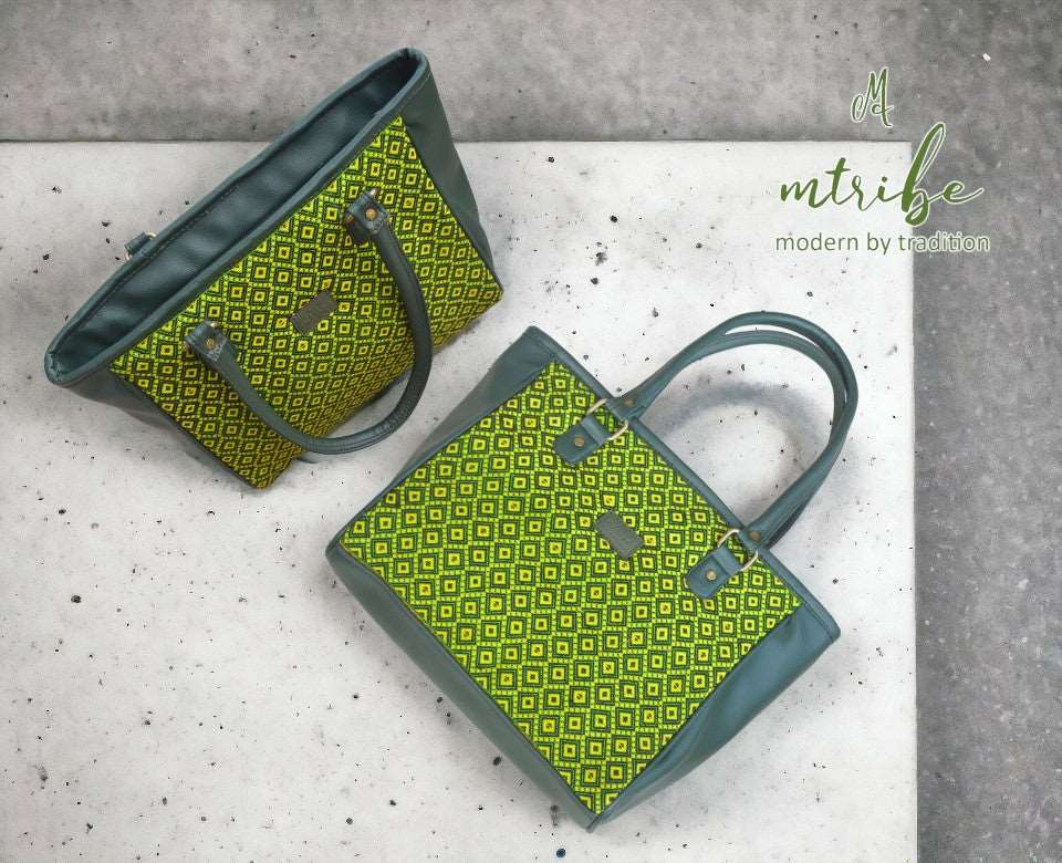 Citrus Blossom Tote (Bottle green)