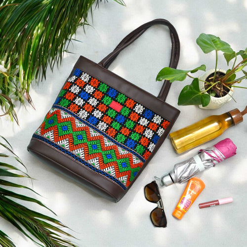 Colorful Bead Couture Tote