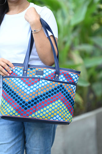 Colorful Oasis Tote (Blue 2)