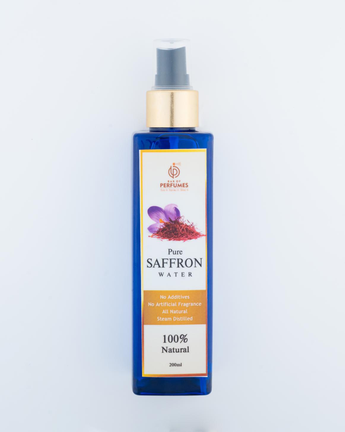 Pure Saffron Water I Steam Distilled I Naturally Perfumed I Skin Toner I 200 ML Spray