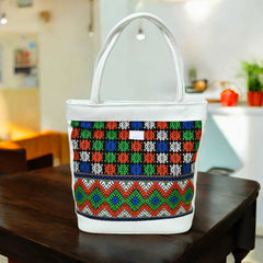 Colorful Chic Tote (White)