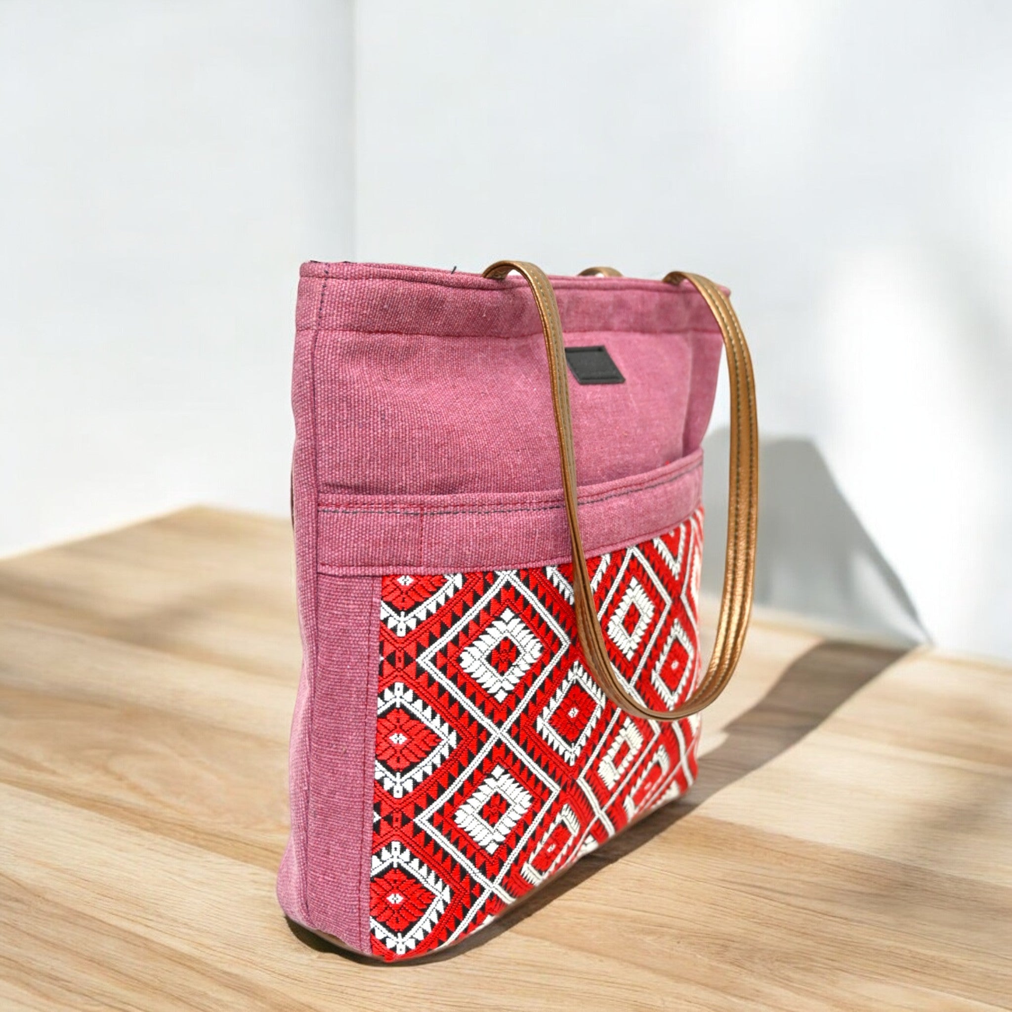 Geometric Bliss Canvas Tote with Spacious Design | Stylish & Durable Tote Bag for Everyday Use with Artistic Motifs