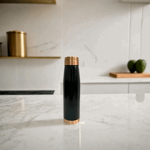 Black Copper Water Bottle with Leakproof Design | Pure Copper Bottle for Everyday Use (1L)