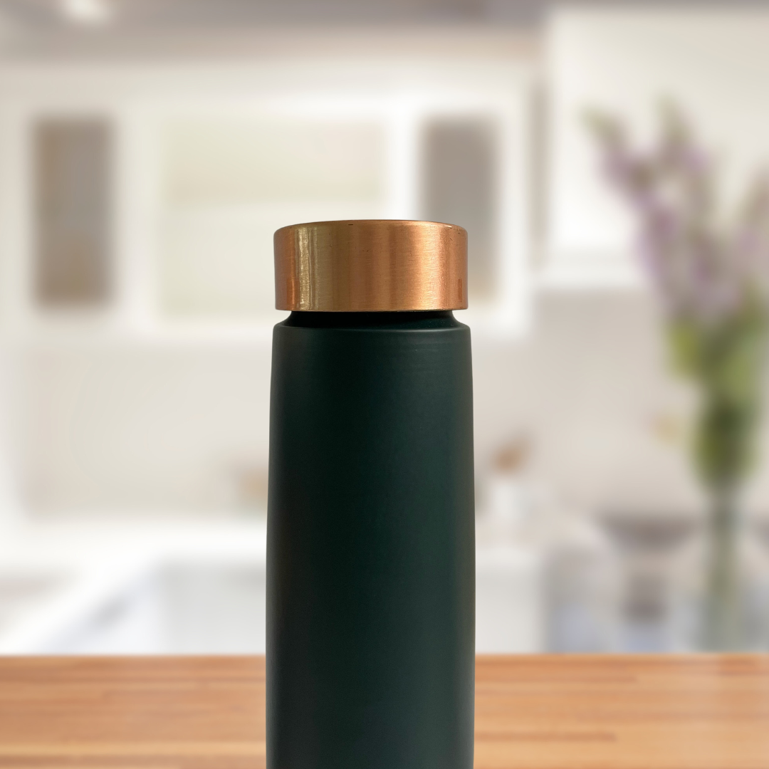 Dark Green Copper Water Bottle