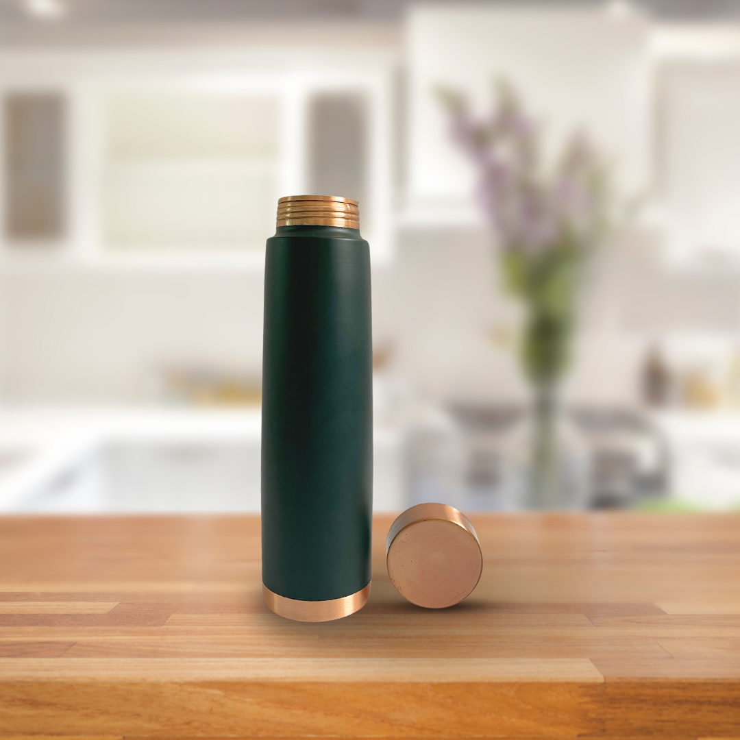 Dark Green Copper Water Bottle