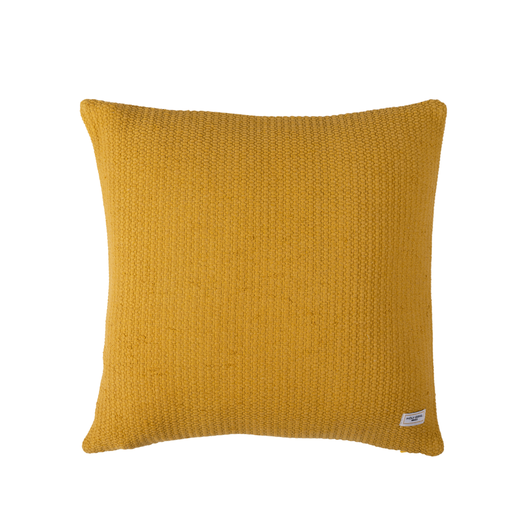 Lemon Zest Jacquard Cotton Cushion Cover with Zipper Closure | 18X18 inch Soft Cushion Cover for Sofa or Bed