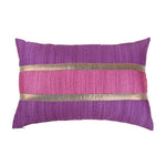 Dual-Sided Mauve and Pink Textured Cushion Cover, Mauve & Pink Self-Textured Cushion with Gold Shimmer Highlights, Hidden Closure, Sophisticated Accent Pillows (12"x18")