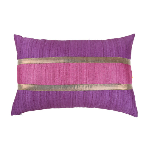 Dual-Sided Mauve and Pink Textured Cushion Cover, Mauve & Pink Self-Textured Cushion with Gold Shimmer Highlights, Hidden Closure, Sophisticated Accent Pillows (12