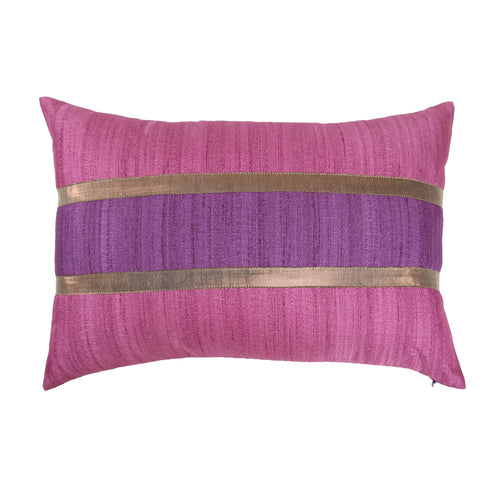 Dual-Sided Mauve and Pink Textured Cushion Cover, Mauve & Pink Self-Textured Cushion with Gold Shimmer Highlights, Hidden Closure, Sophisticated Accent Pillows (12