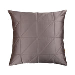 Brown Quilted Cushion Cover, Brown Asymmetrical Quilted Cushion with Shimmer Gold Piping at Sides, Hidden Closure, Stylish Throw Pillows (16"x16")