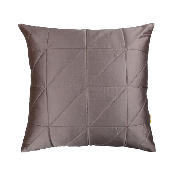 Brown Quilted Cushion Cover, Brown Fine Quilted Cushion with Shimmer Gold Piping, Concealed Zipper, Elegant Accent Pillow (12