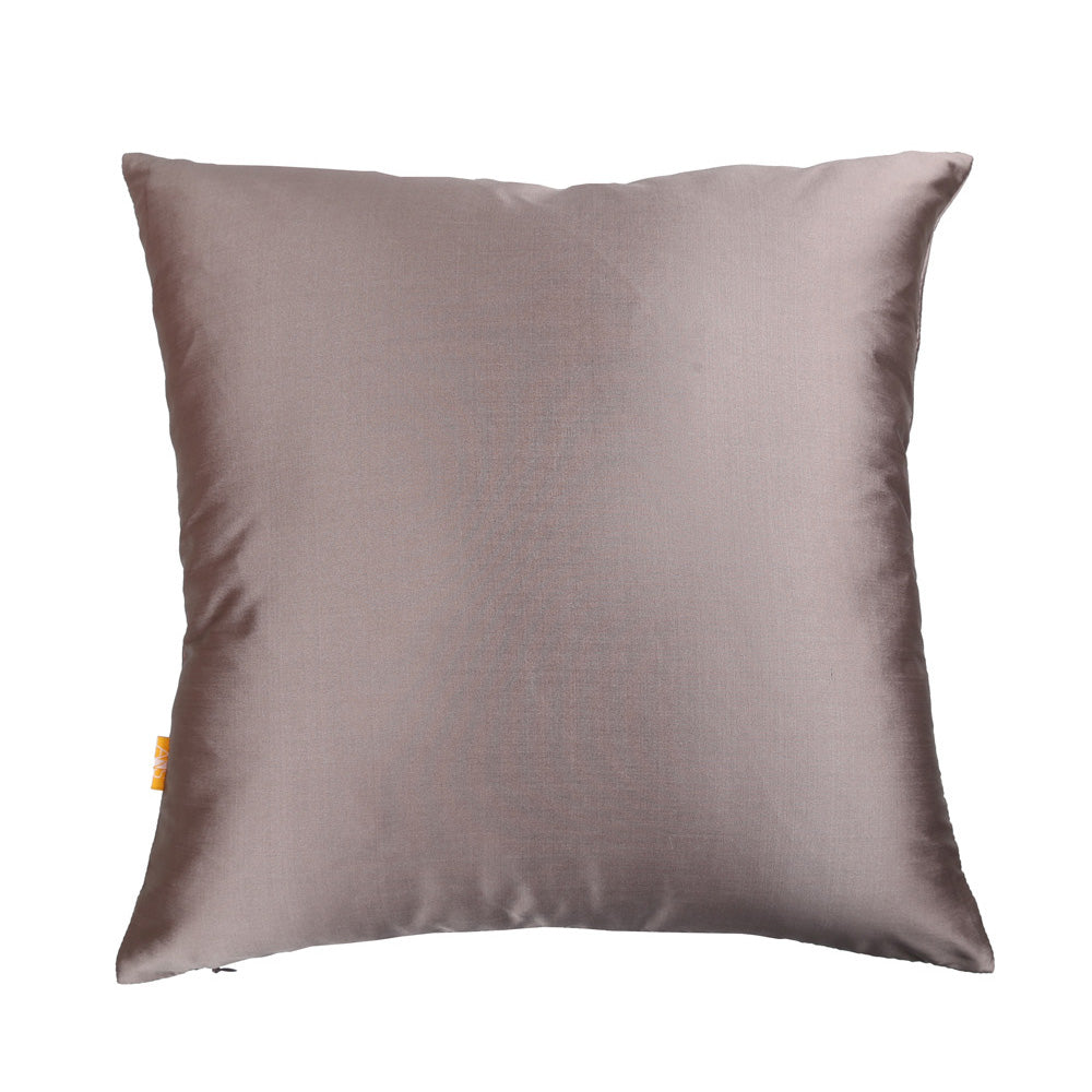 Brown Quilted Cushion Cover, Brown Asymmetrical Quilted Cushion with Shimmer Gold Piping at Sides, Hidden Closure, Stylish Throw Pillows (16"x16")