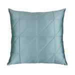 Turquoise Quilted Cushion Cover, Turquoise Asymmetrical Quilted Cushion with Gold Piping, Concealed Zipper Closure, Elegant Throw Pillow (12"x18")