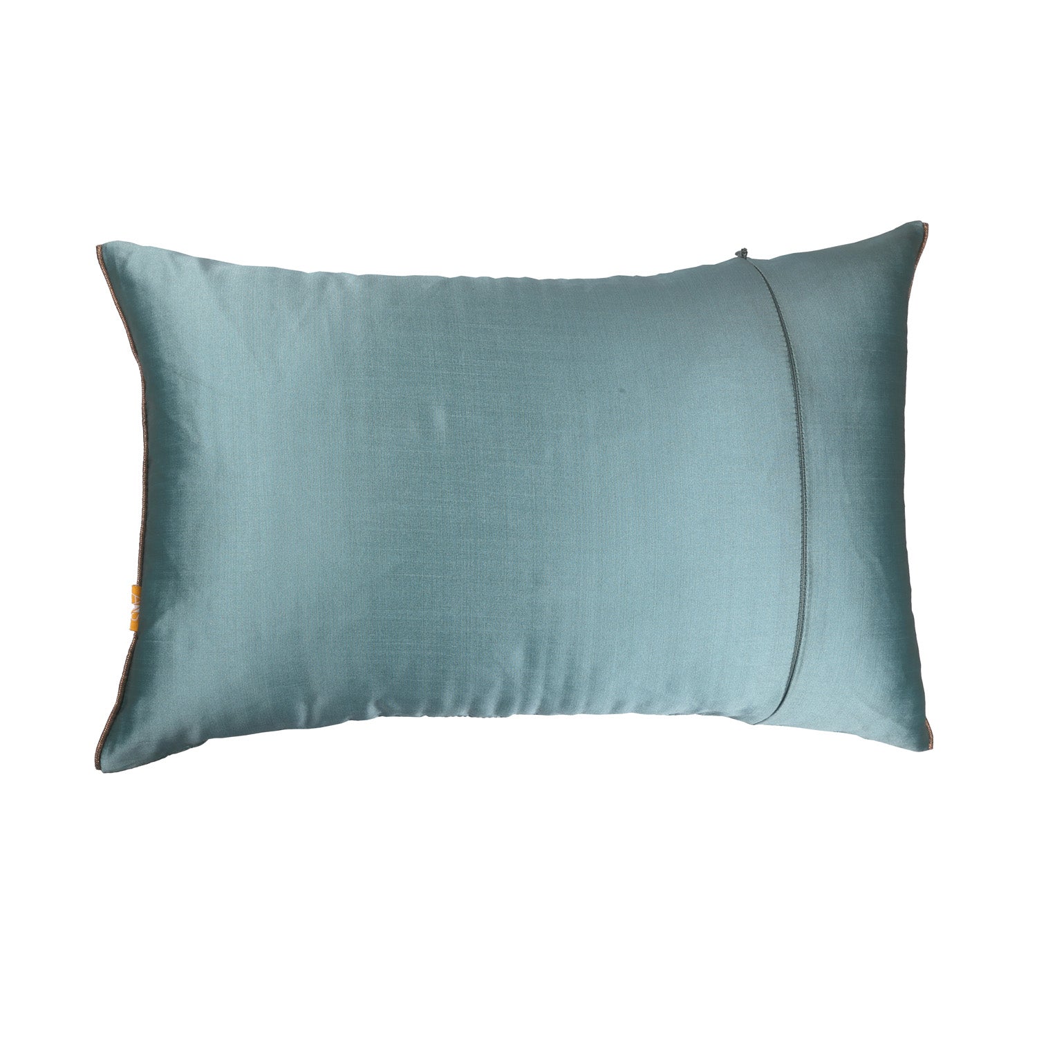 Turquoise Quilted Cushion Cover, Turquoise Fine Quilted Cushion with Shimmer Gold Piping at Sides, Concealed Zipper, Elegant Throw Pillow (12"x18")