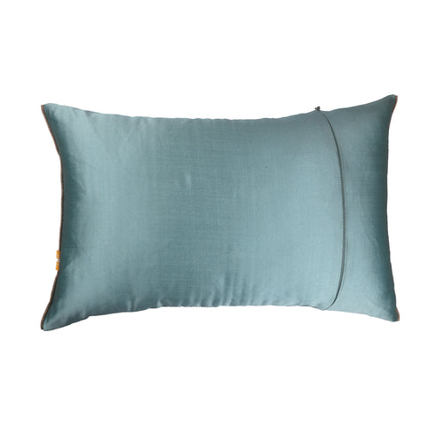 Turquoise Quilted Cushion Cover, Turquoise Fine Quilted Cushion with Shimmer Gold Piping at Sides, Concealed Zipper, Elegant Throw Pillow (12