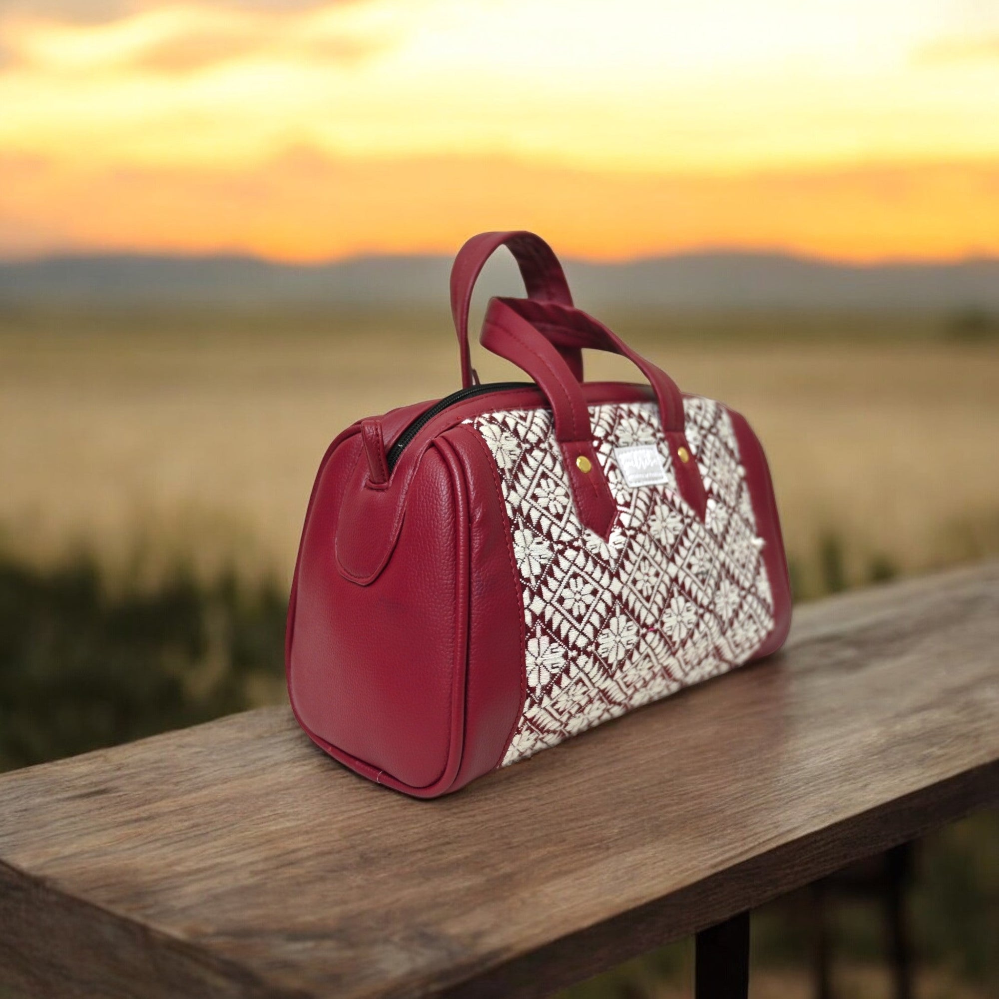 Premium Maroon & white motif Duffle