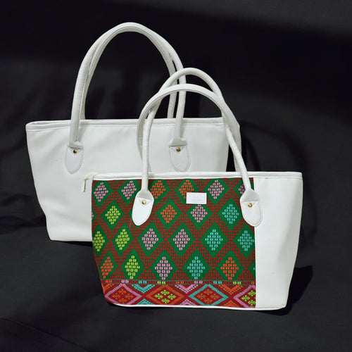 Premium white & colorful Motif Bag