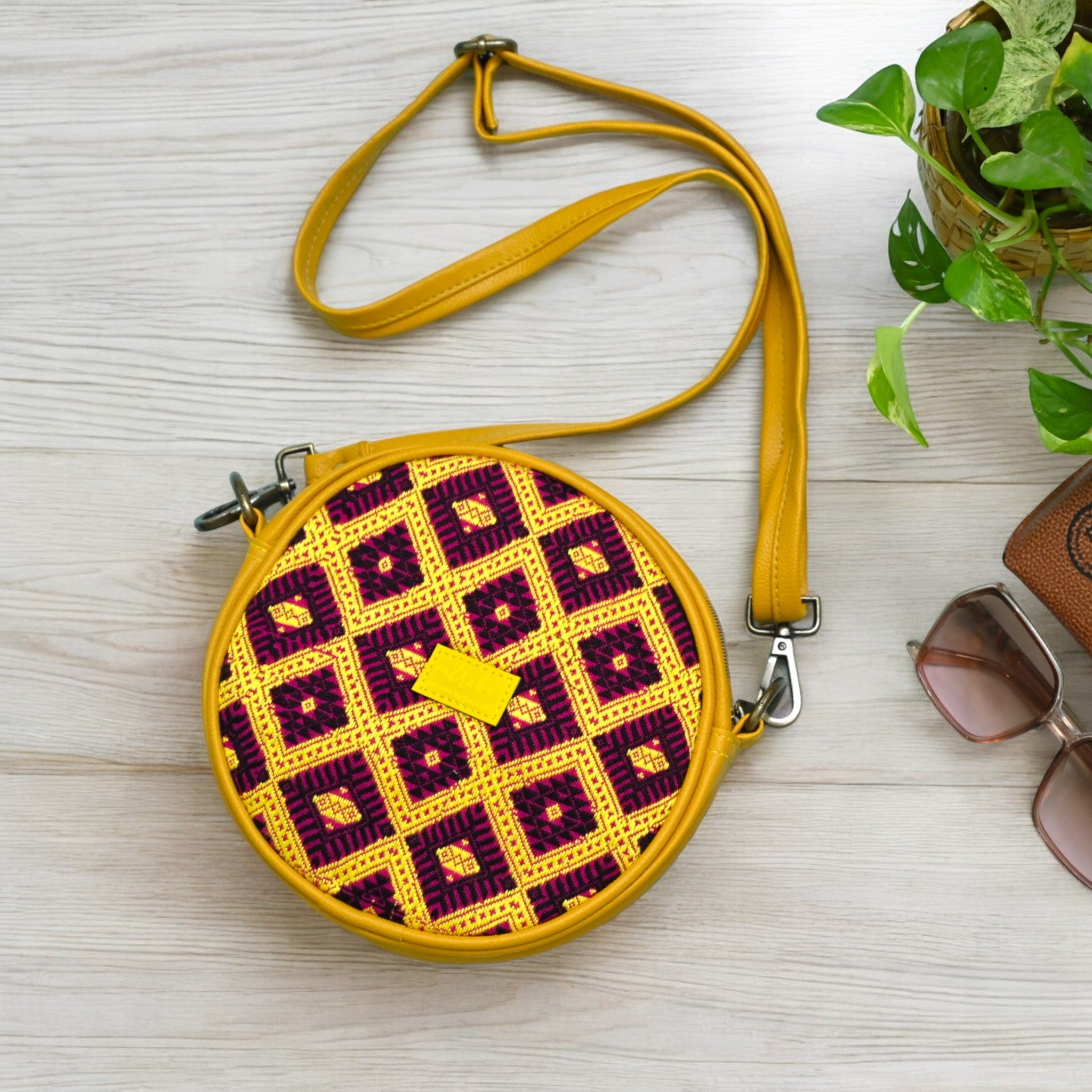 Round Sling bag (Yellow)