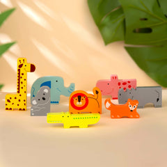 Cots and Cuddles Premium Quality 8pc Wooden Animals Toy for Toddlers