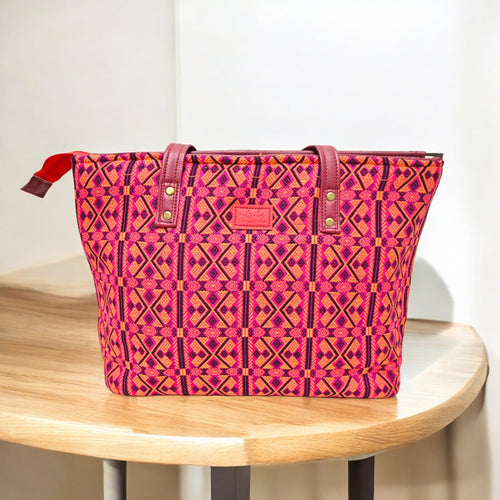 The Artisan Pink & Red Handbag